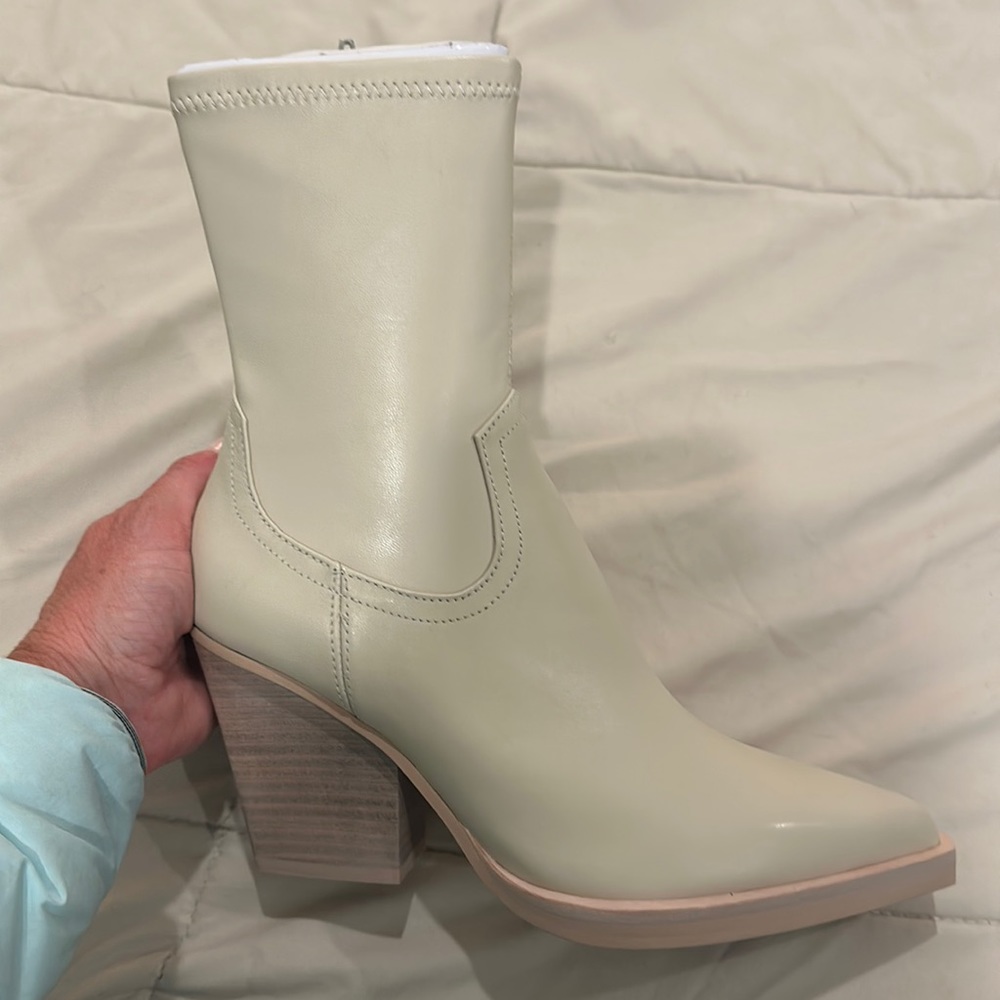 Dolce Vita Genuine Leather Boots-Sand/Cream